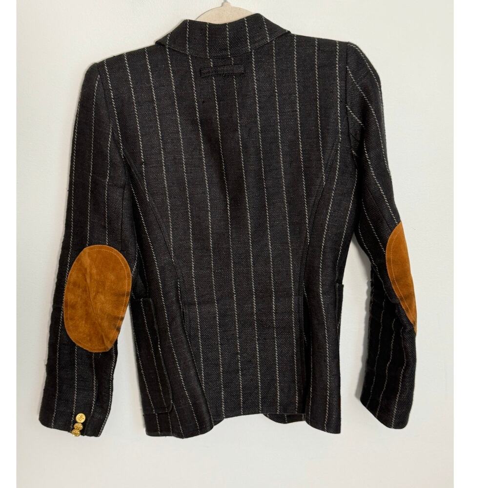 Smythe Women's Black Patch Pocket Duchess Linen Blazer Size 4 - Picture 6 of 11